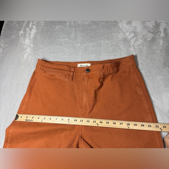 Madewell Curvy Slim Emmet Wide Leg Crop Nutmeg Burnt Orange Pants Size 31 - Picture 8 of 16